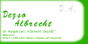 dezso albrecht business card